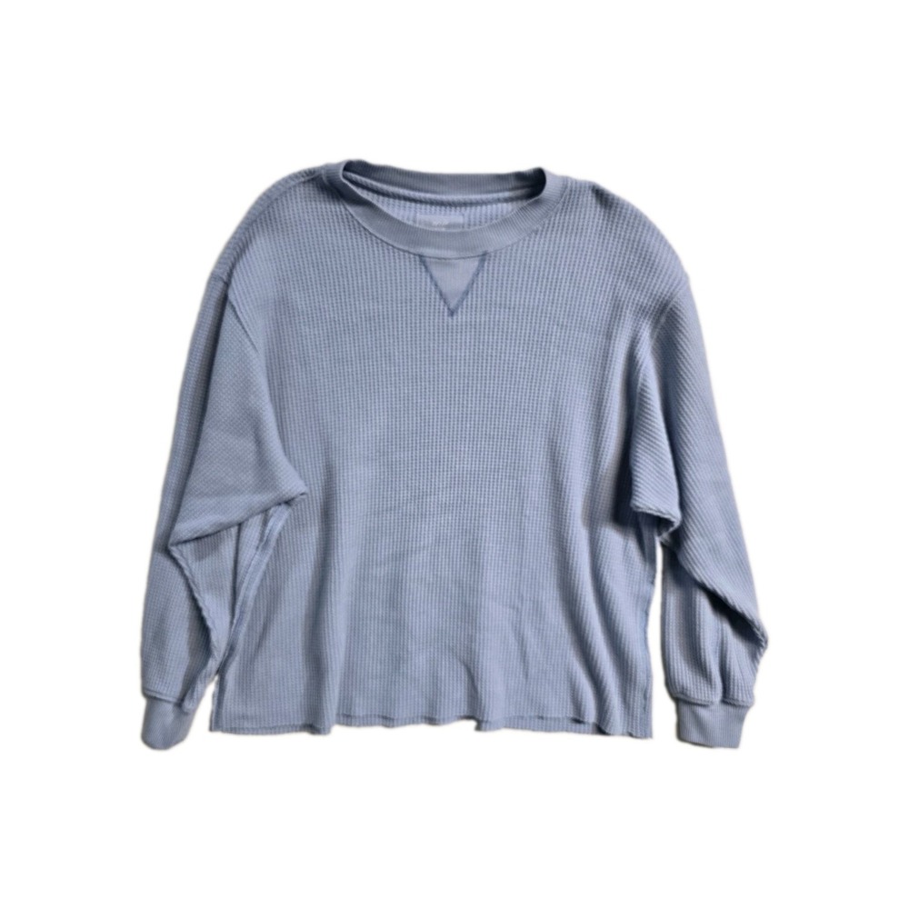 Aerie Women's  Waffle Knit  Blue  M Shirt  Relaxed Fit